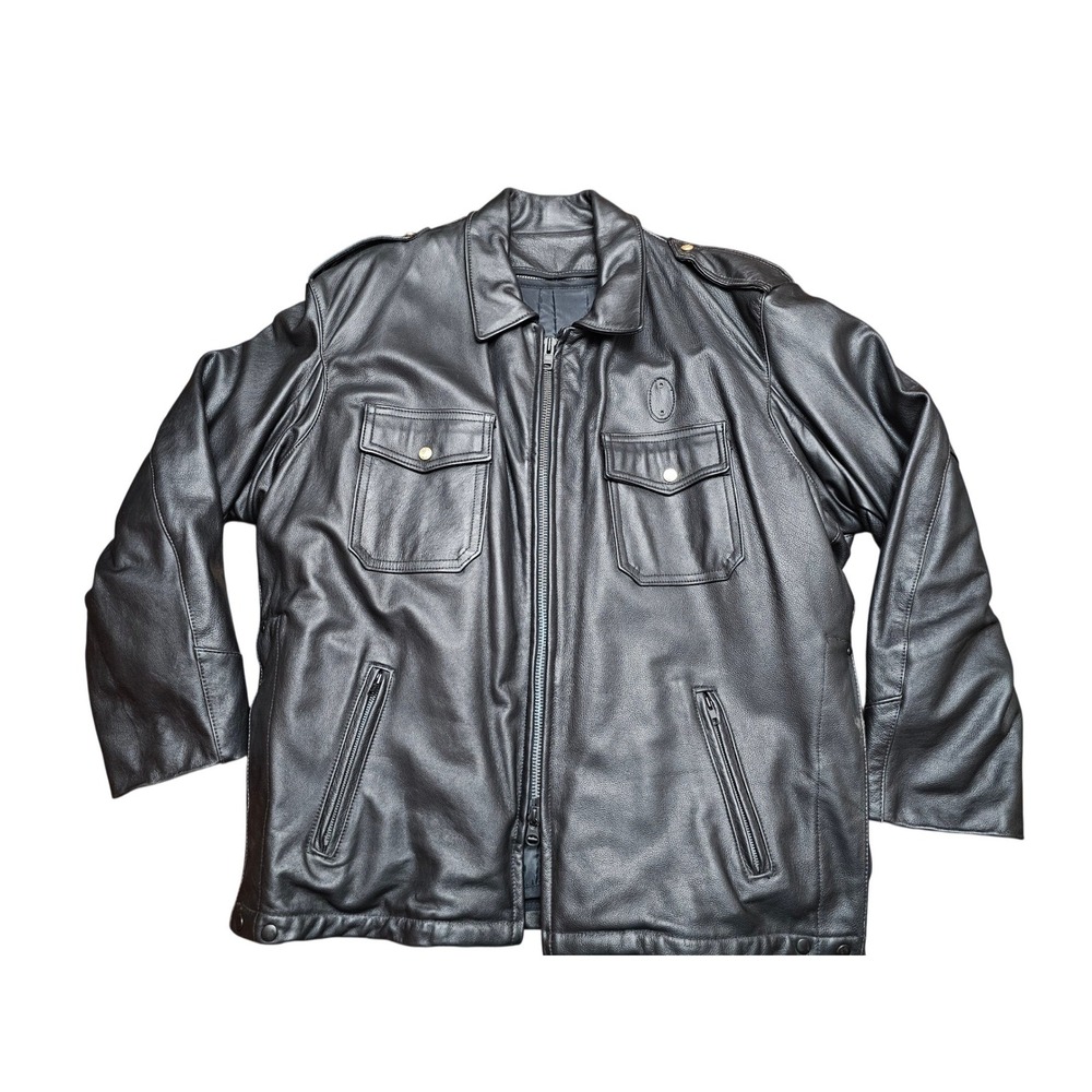 Taylors‎ Leatherwear Paterson Police Motorcycle Leather Mens Jacket Size L